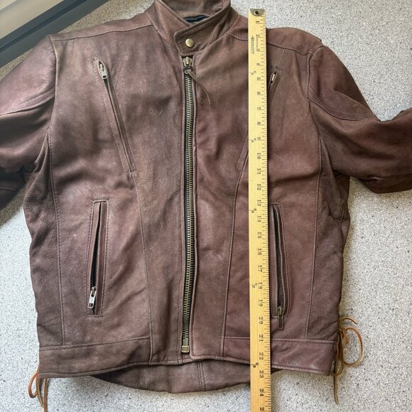 Vintage Walter Dyer Brown Leather Jacket Mens 36 Biker Motorcycle Riding USA - Picture 16 of 16